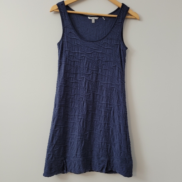 Indigo Blue Organic Cotton Wave Tank Dress Size S,  Toad & Co - Picture 4 of 10
